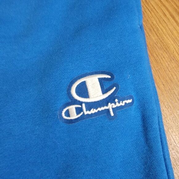 Champion Reverse Weave Patchwork Joggers Pants Black Blue Fleece Men's Size S - Picture 5 of 8